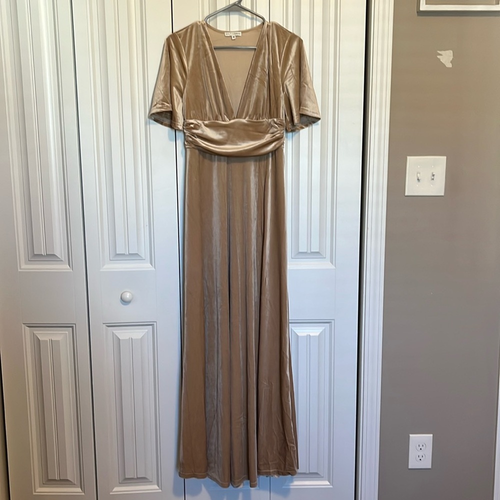 Baltic Born Medium Champagne Velvet Maxi Dress
